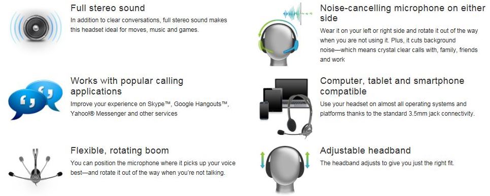 Logitech H111 Stereo headset with noise