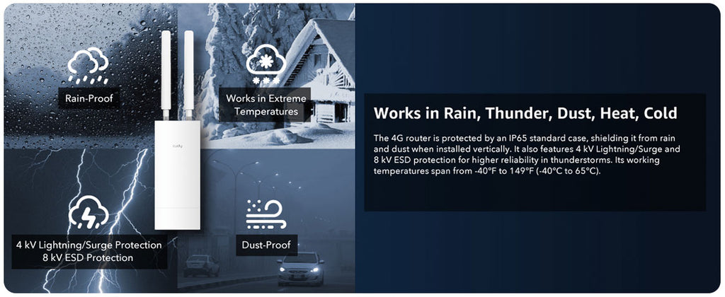 Cudy Outdoor 4G Cat 4 AC1200 Wi-Fi Router LT500