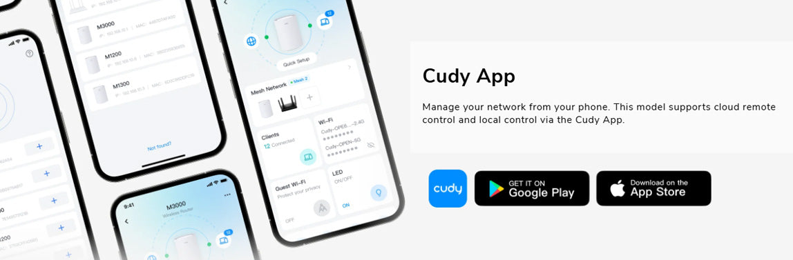 Cudy M3000 - WiFi6 AX3000 Gigabit Dual Band Mesh (3-Pack)