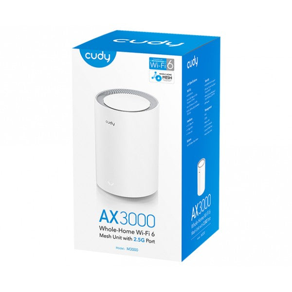 Cudy M3000 - WiFi6 AX3000 Gigabit Dual Band Mesh (1-Pack)