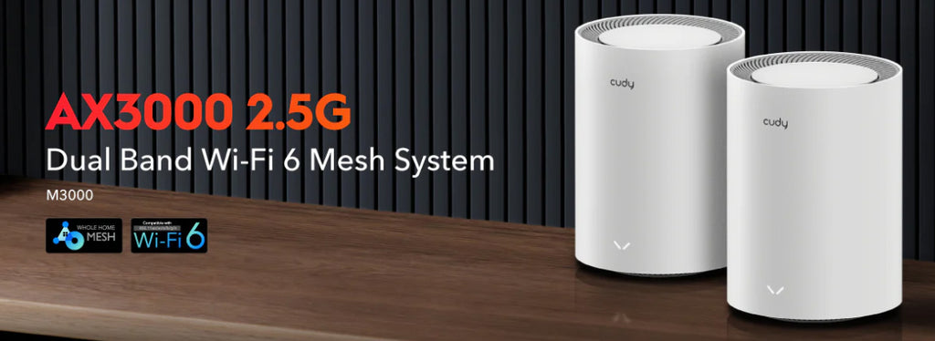Cudy M3000 - WiFi6 AX3000 Gigabit Dual Band Mesh (3-Pack)